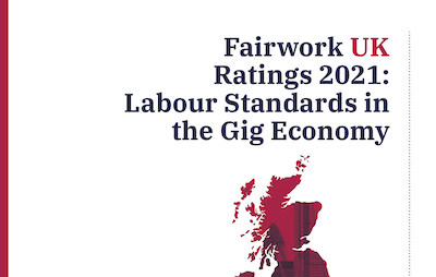 Report cover: Fairwork UK Ratings 2021