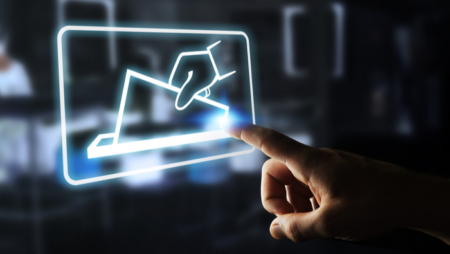 Concept of person voting digitally