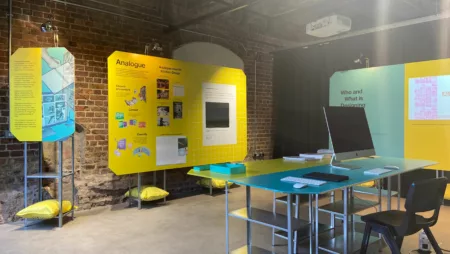 Concept installation for Design exhibit, with workstation in foreground