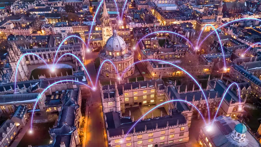 Oxford with concept of digital communication